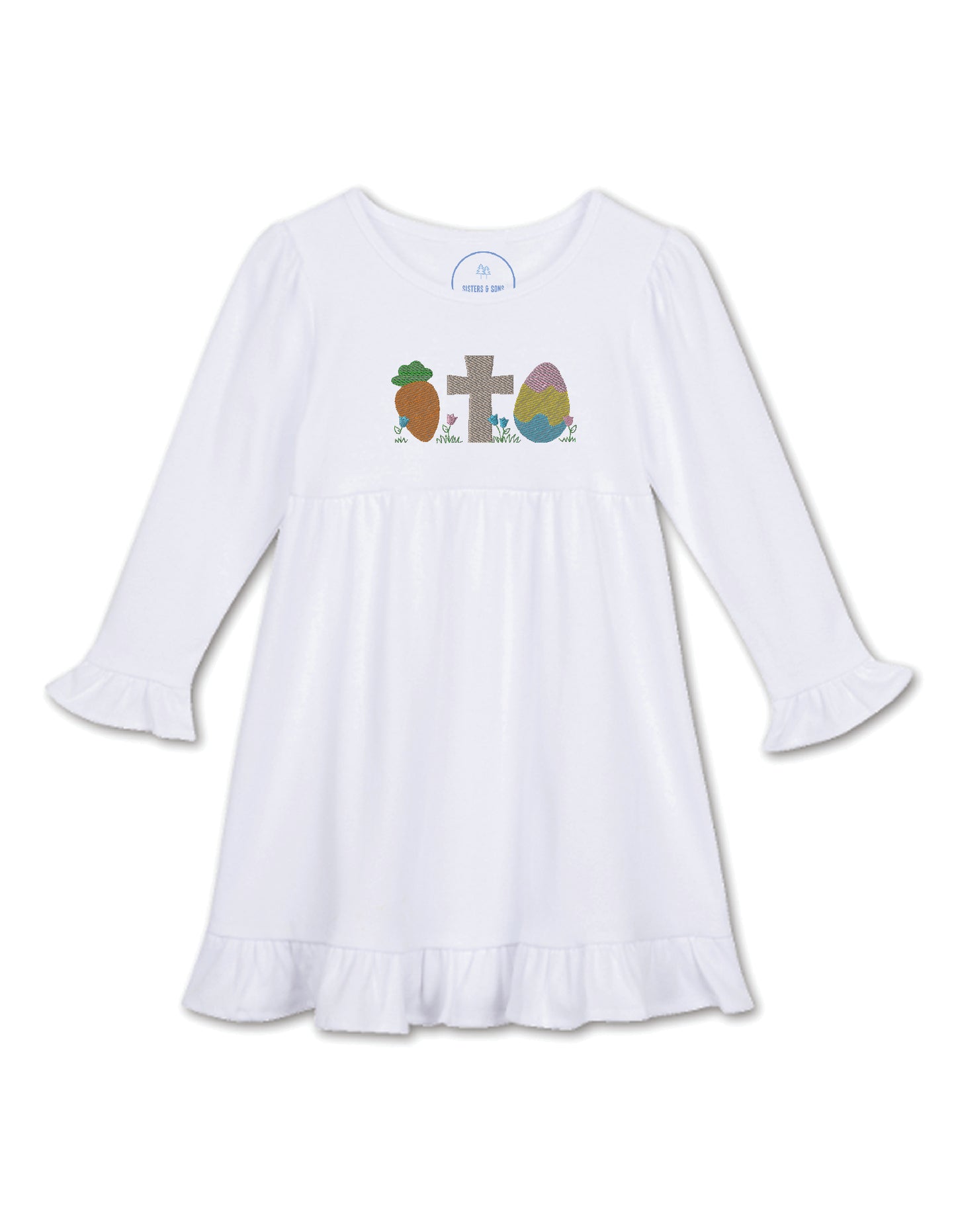Easter Girl's Trio Long Sleeve Ruffle Dress