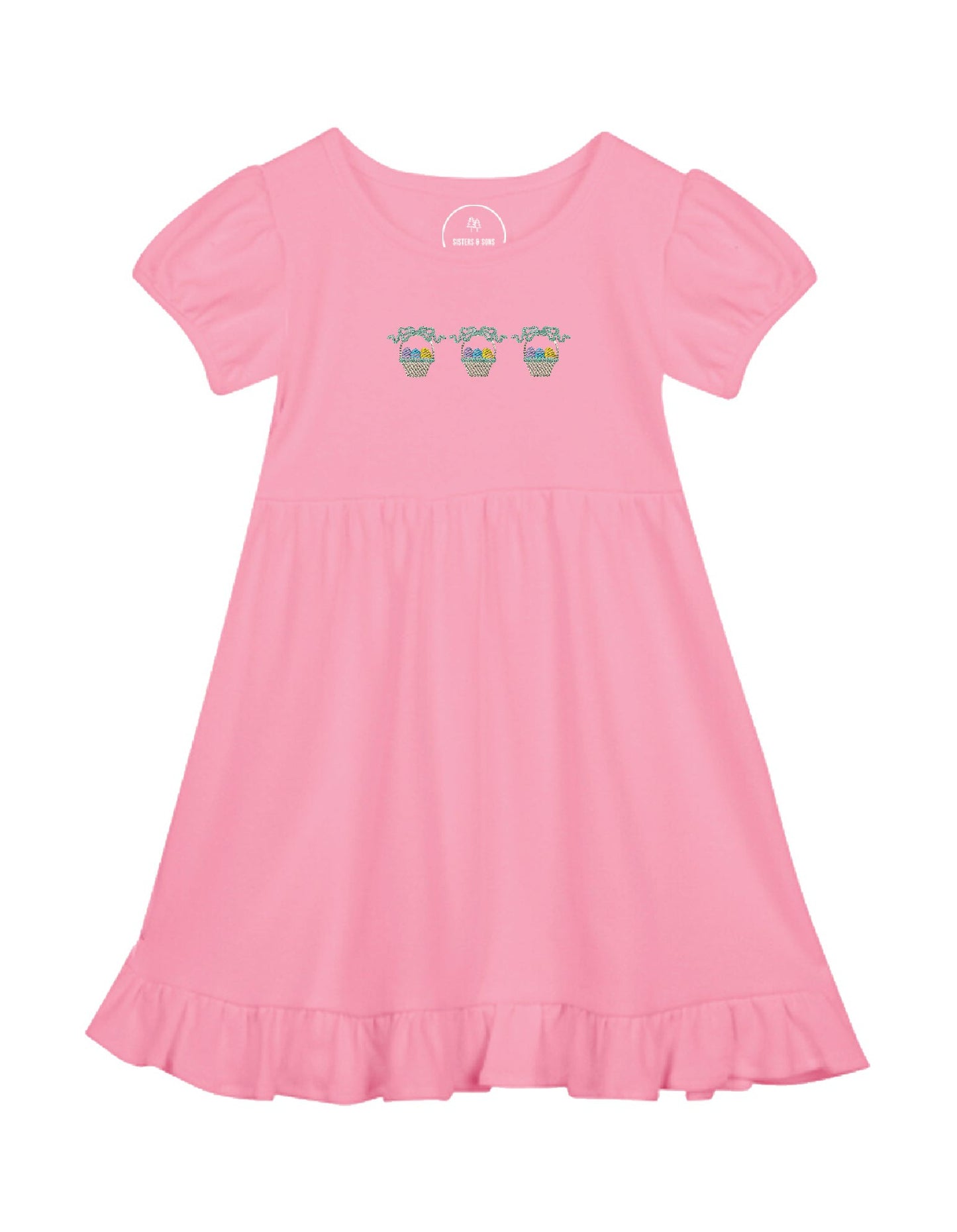 Easter Baskets with Bows Ruffle Dress
