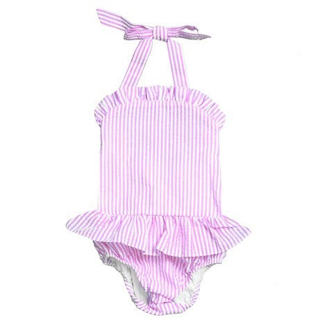 Seersucker Ruffle One Piece