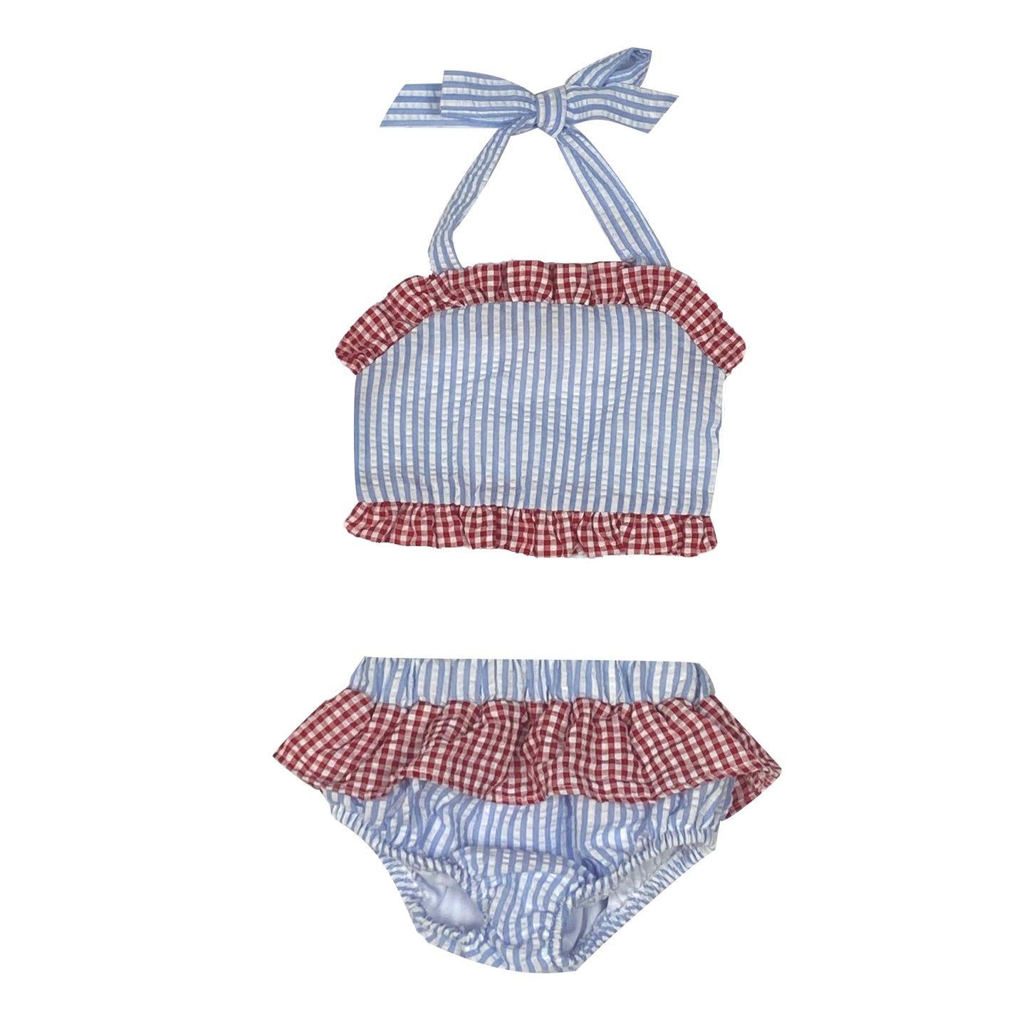 Seersucker Ruffle Bikini