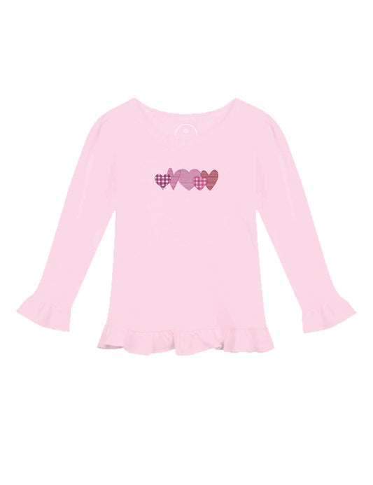 Valentine's Day Hearts Long Sleeve Ruffle Shirts