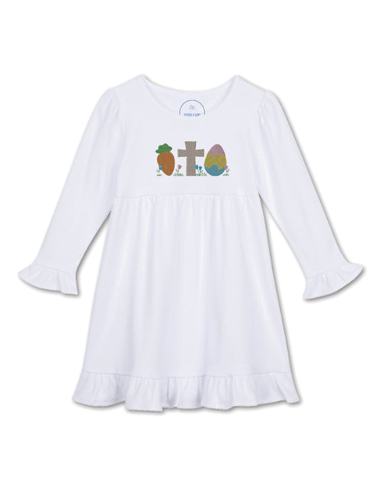 Easter Girl's Trio Long Sleeve Ruffle Dress