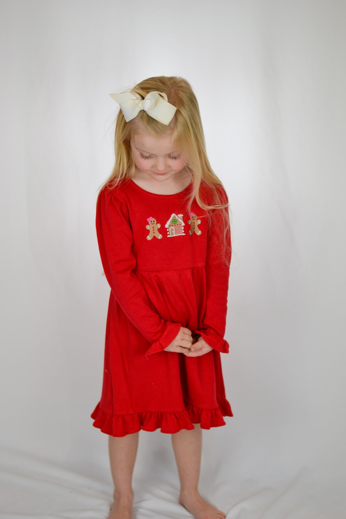 Gingerbread Girl Trio Ruffle Dress