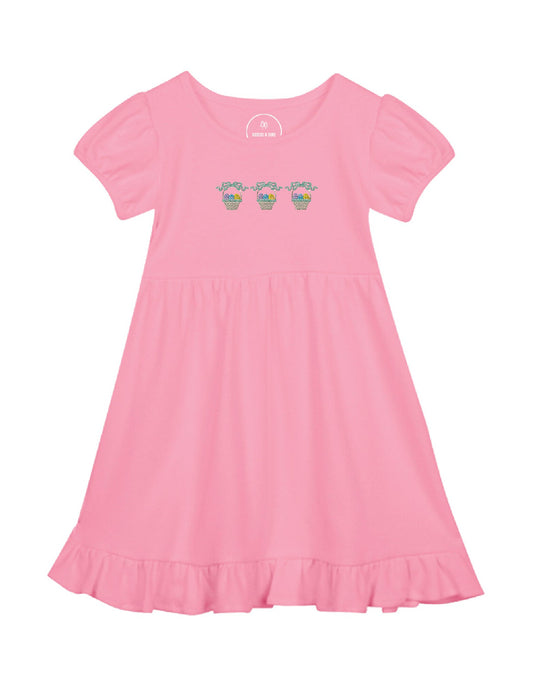 Easter Baskets with Bows Ruffle Dress