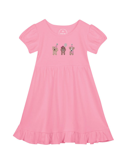 Birthday Puppies Ruffle Dress