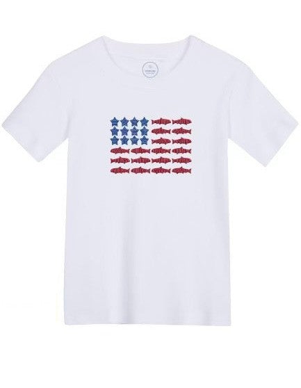 Fishy American Flag Short Sleeve Shirt