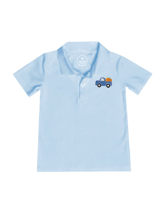 Pumpkin Truck Ice Blue Polo