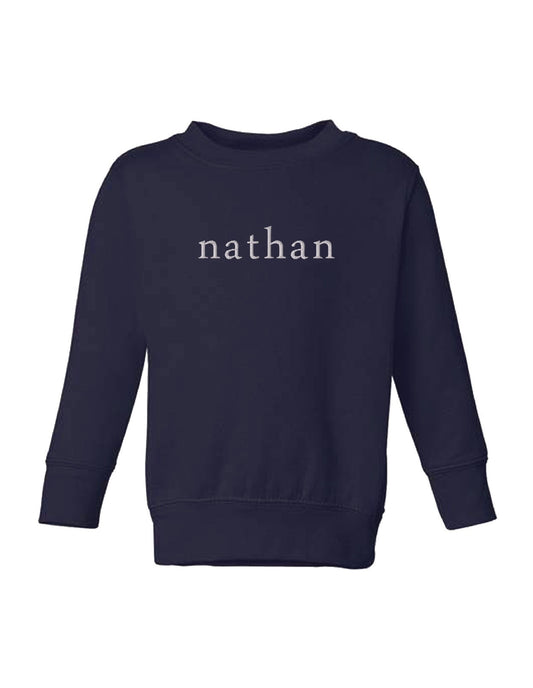 Custom Name Embroidered Sweatshirt Kids