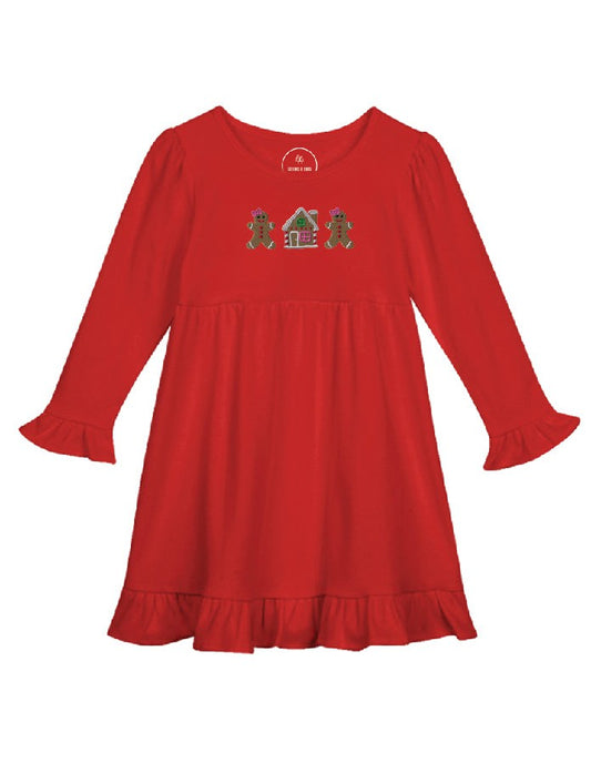 Gingerbread Girl Trio Ruffle Dress