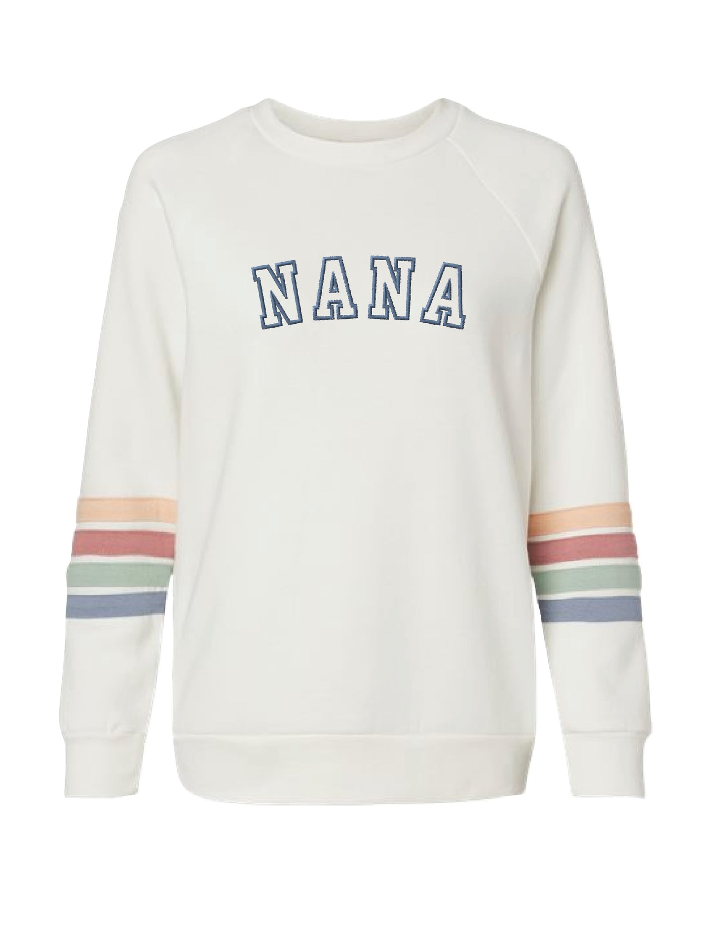 Adult Customizable Name Striped Sleeves Sweatshirt