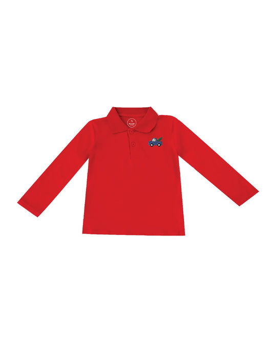 Christmas Truck Long Sleeve Polo